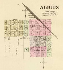 1885 Map of Albion Nebraska
